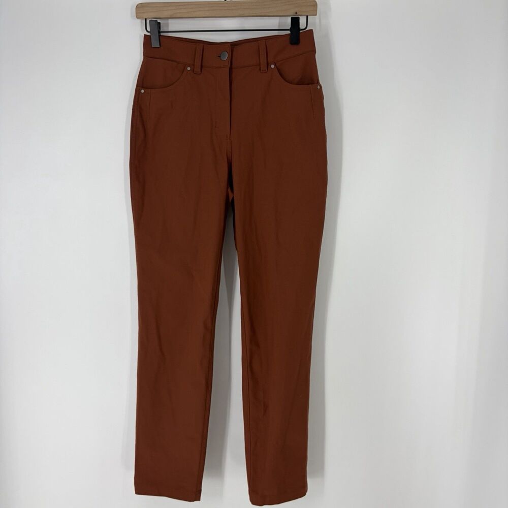 Lululemon City Sleek Pants Size 4 Womens Rust 5 Pocket 7/8 Straight Leg Trouser